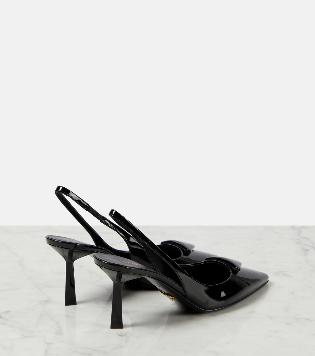 Slingback-Pumps aus Lackleder | Prada