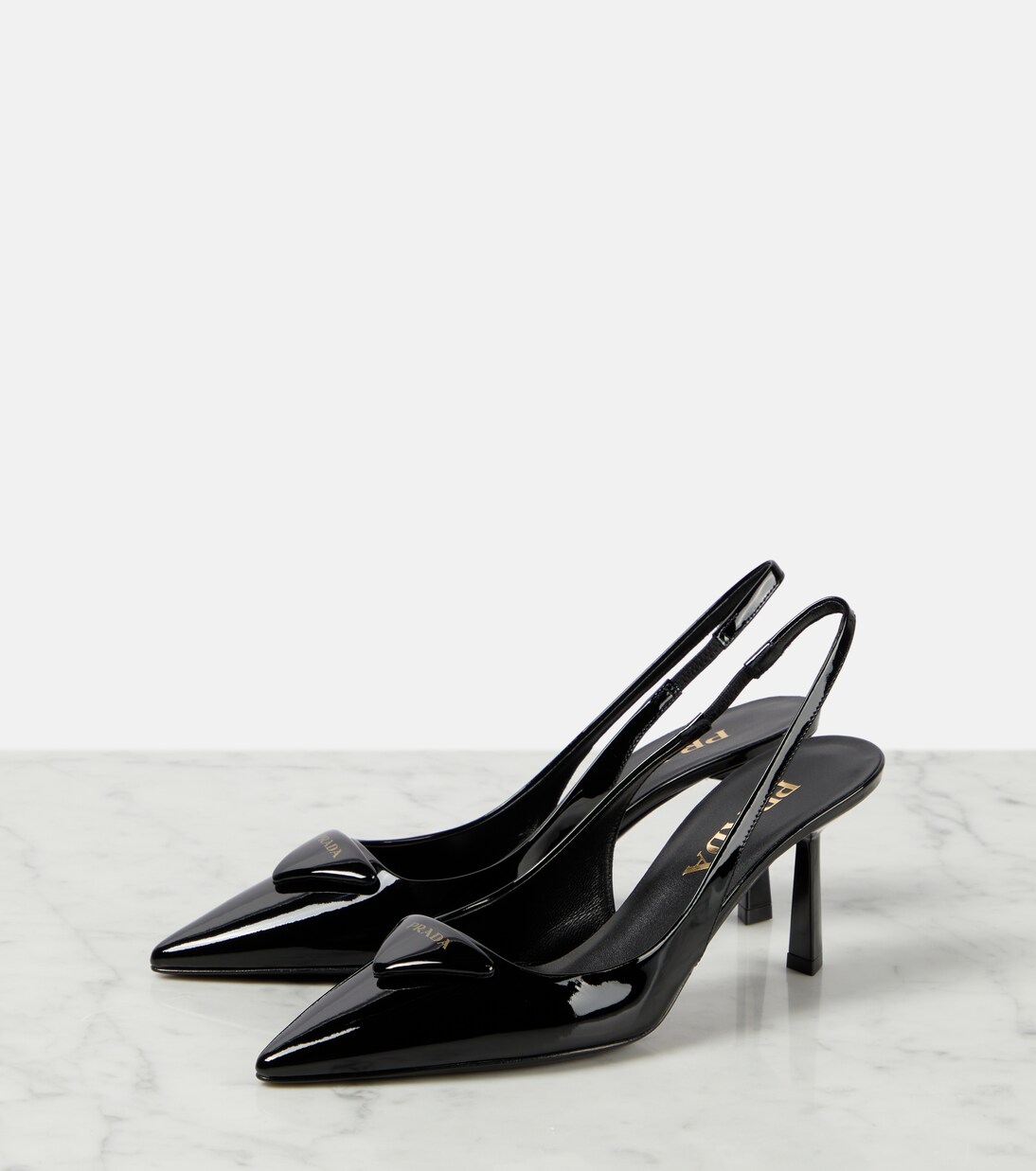 Slingback-Pumps aus Lackleder | Prada