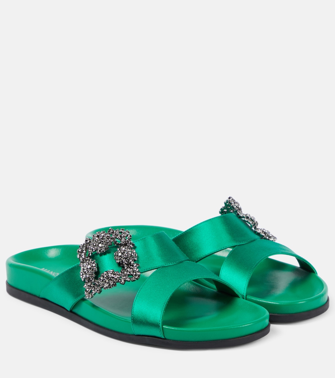 Chilanghi embellished satin sandals | Manolo Blahnik