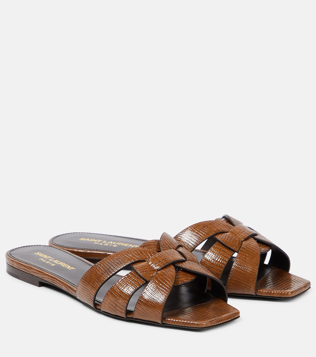 Tribute lizard-effect leather sandals | Saint Laurent