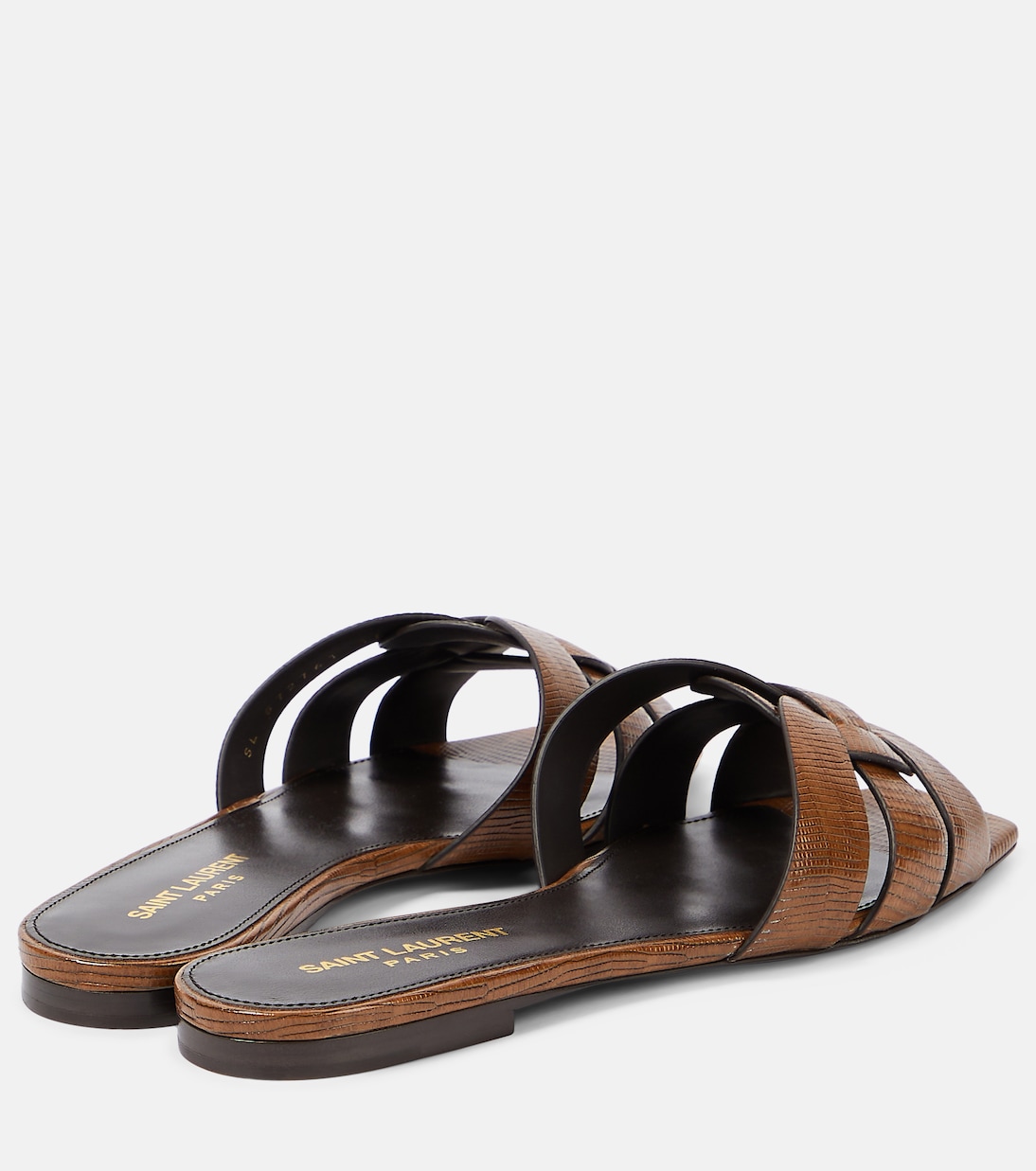 Tribute lizard-effect leather sandals | Saint Laurent