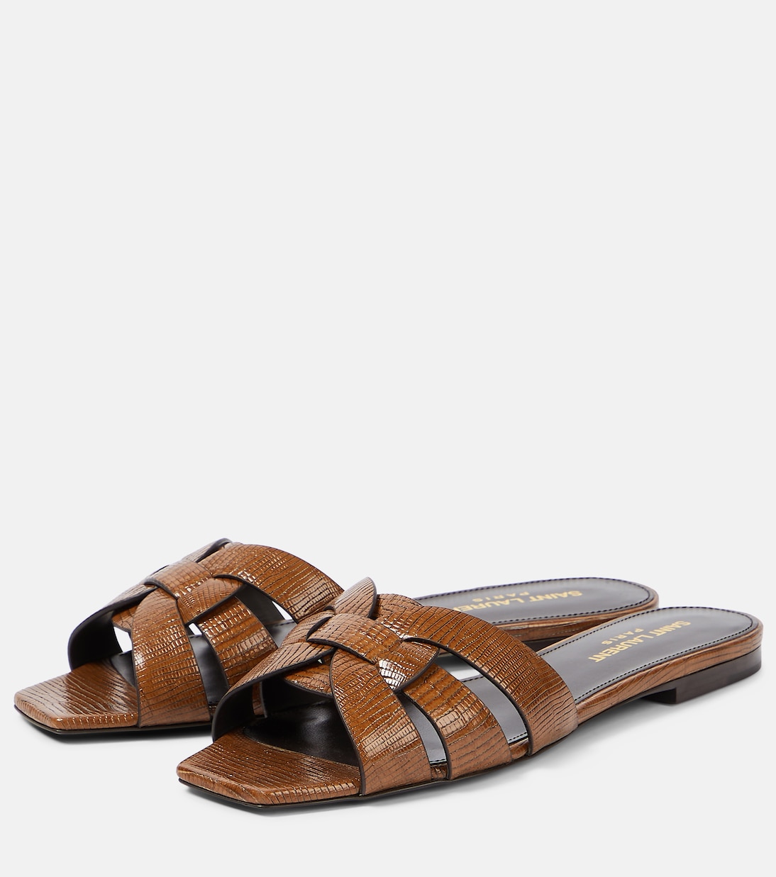 Tribute lizard-effect leather sandals | Saint Laurent