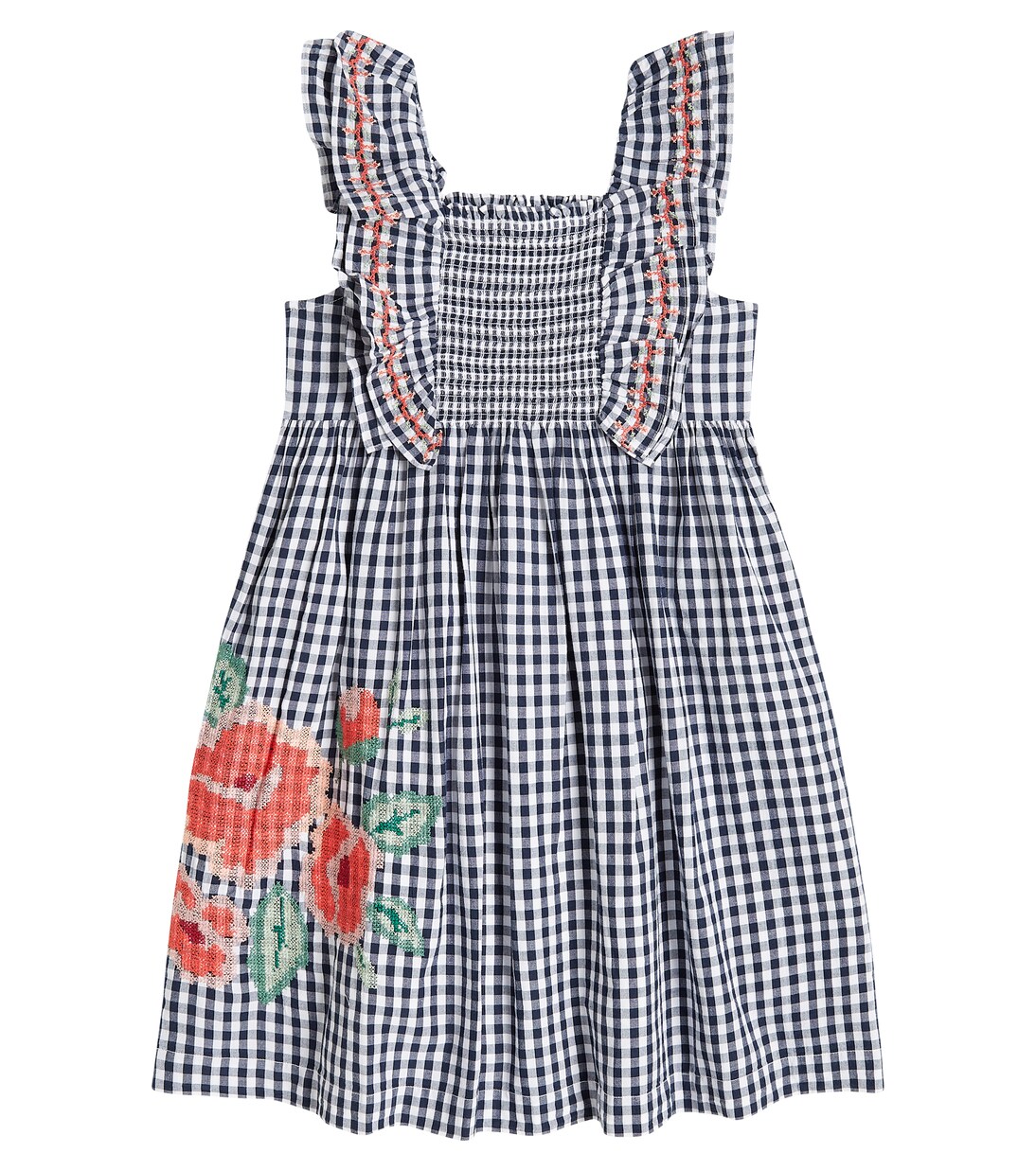 Gingham embroidered cotton dress | Tartine et Chocolat