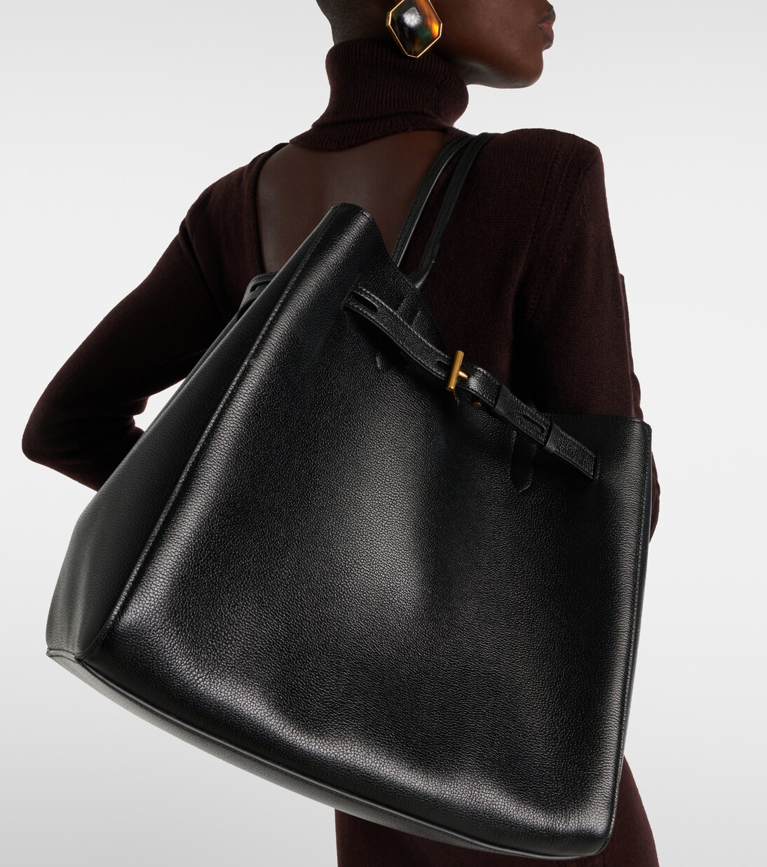 Tara L号粒面皮革托特包 | Tom Ford