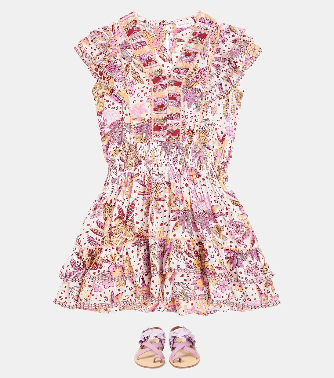 Camila printed ruffled dress | Poupette St Barth Kids