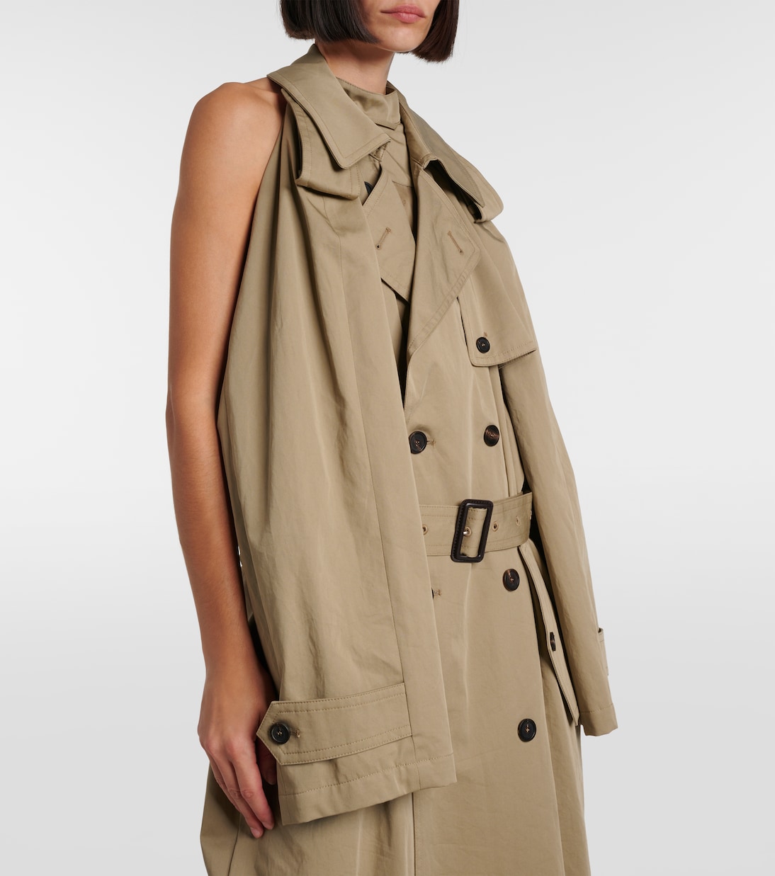 Suspended Trench cotton twill midi dress | Balenciaga