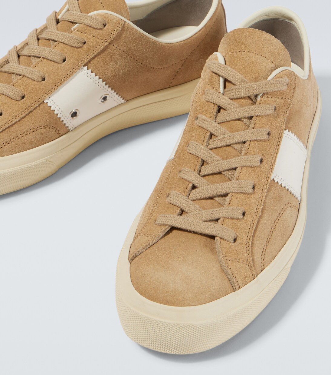 Cambridge leather-trimmed suede sneakers | Tom Ford