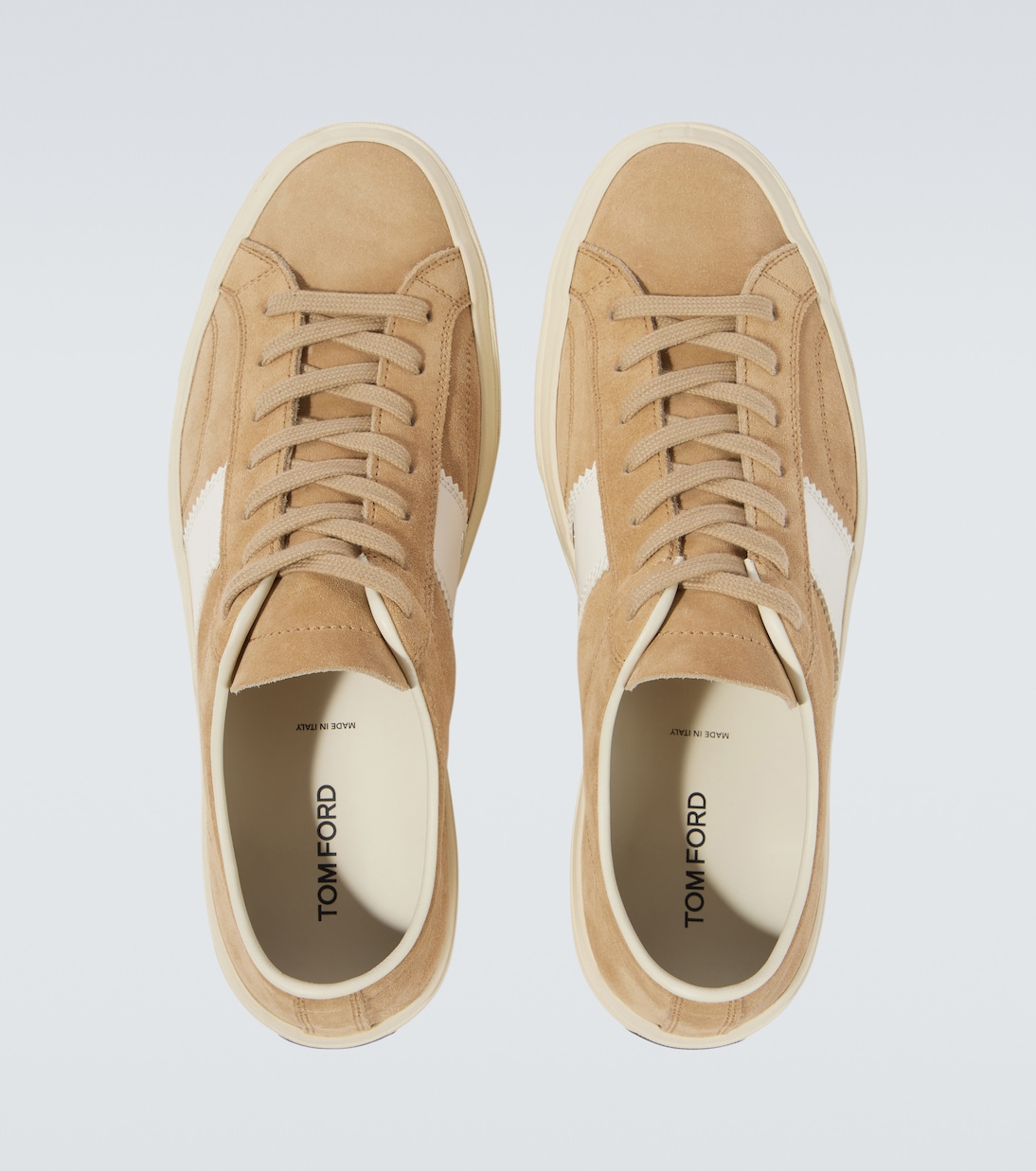 Cambridge leather-trimmed suede sneakers | Tom Ford
