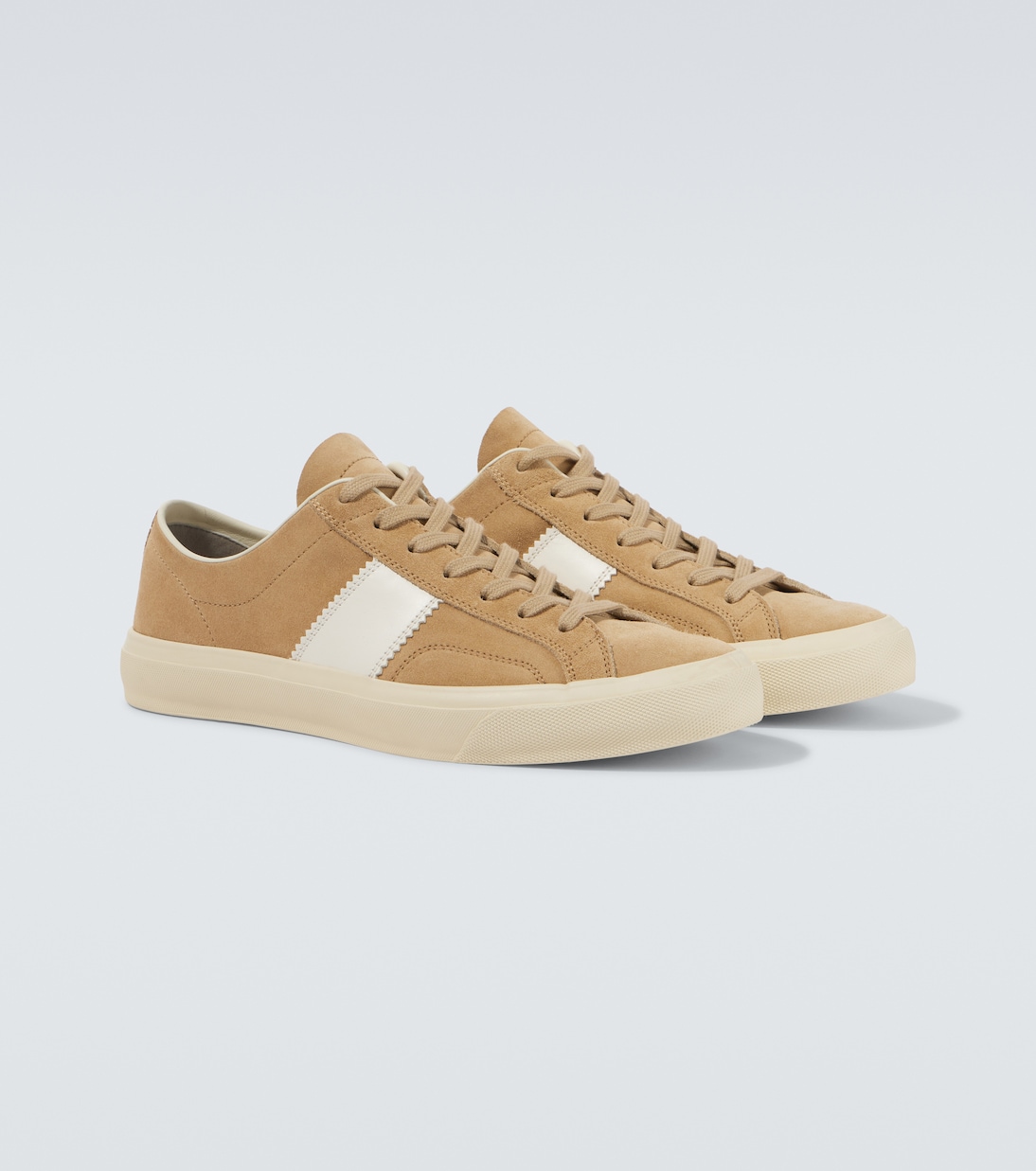 Cambridge leather-trimmed suede sneakers | Tom Ford