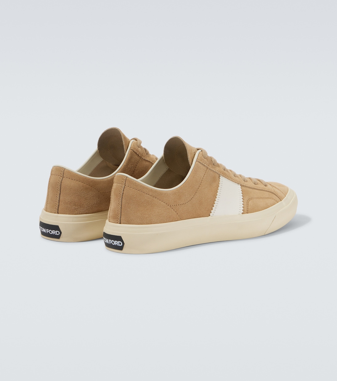 Cambridge leather-trimmed suede sneakers | Tom Ford