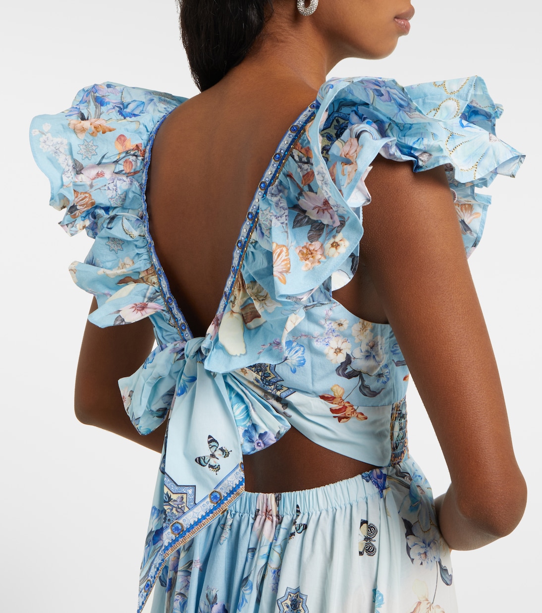 Robe longue en coton à fleurs | Camilla