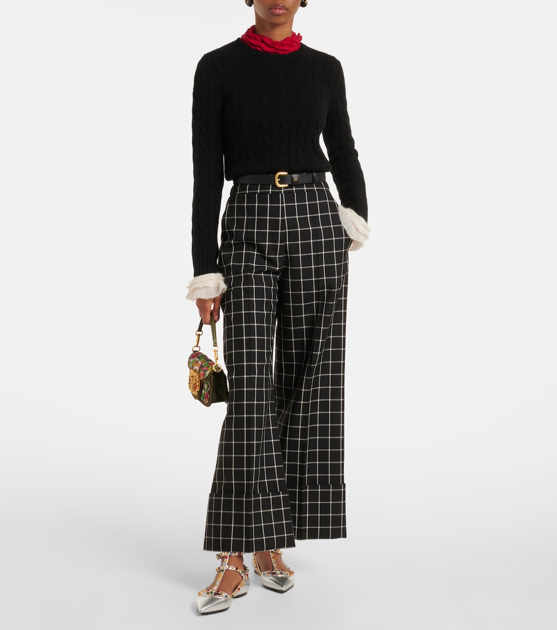 Bailarinas Rockstud de piel adornadas | Valentino Garavani