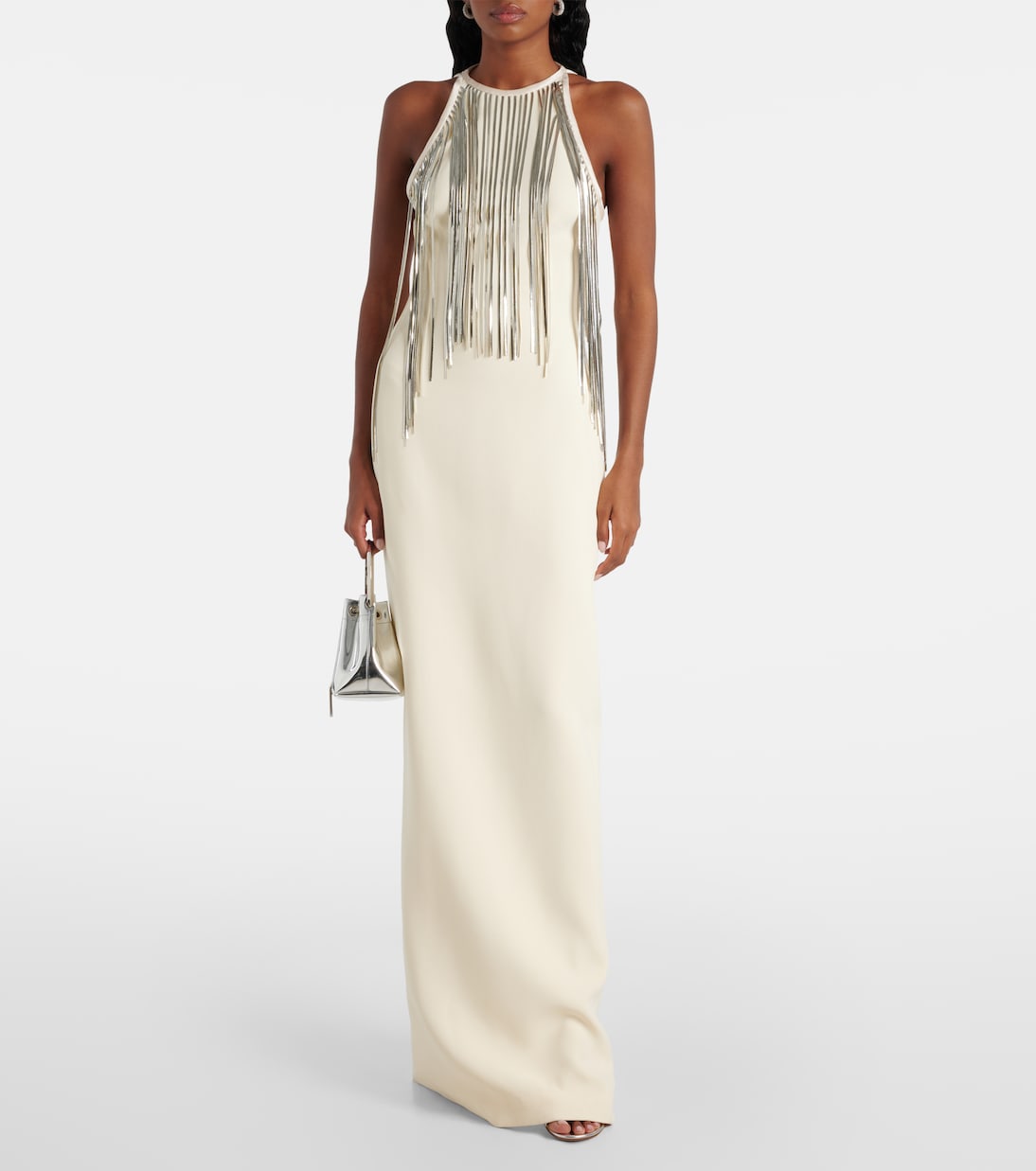 Chain-trimmed crêpe gown | David Koma