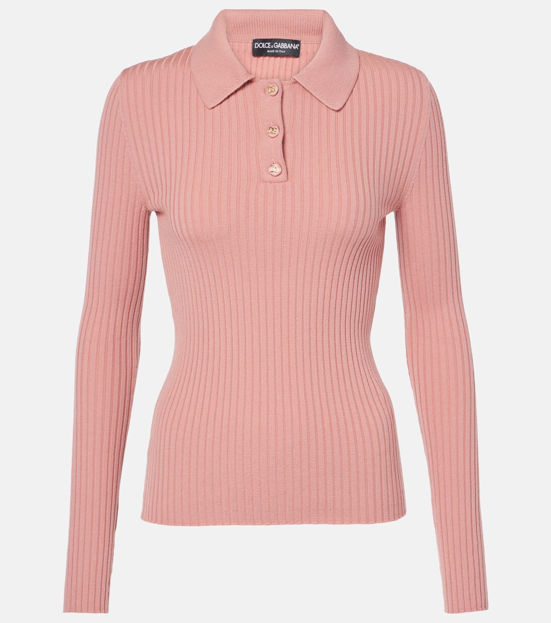 Ribbed-knit wool-blend polo sweater | Dolce&Gabbana
