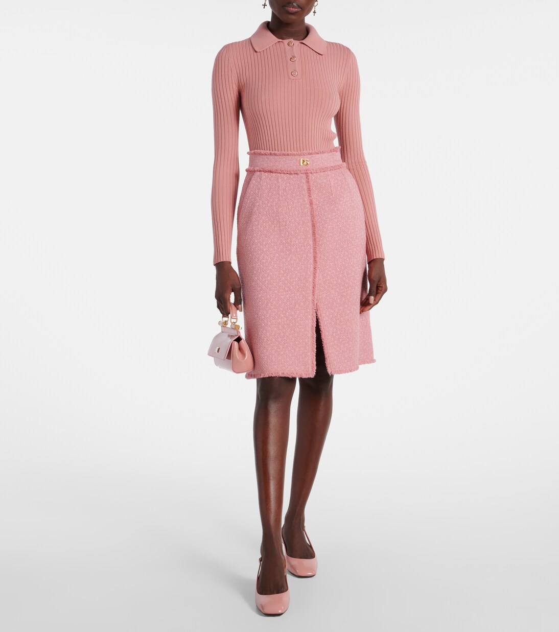 Ribbed-knit wool-blend polo sweater | Dolce&Gabbana