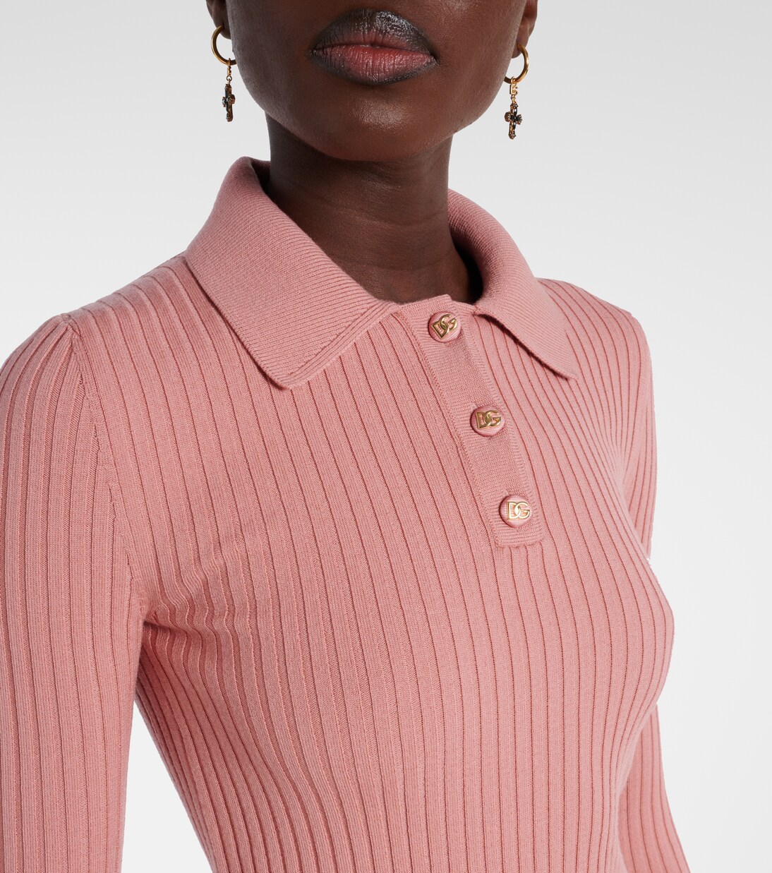 Ribbed-knit wool-blend polo sweater | Dolce&Gabbana