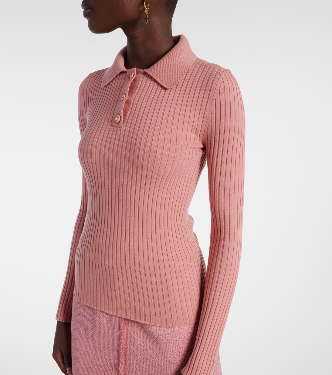 Ribbed-knit wool-blend polo sweater | Dolce&Gabbana