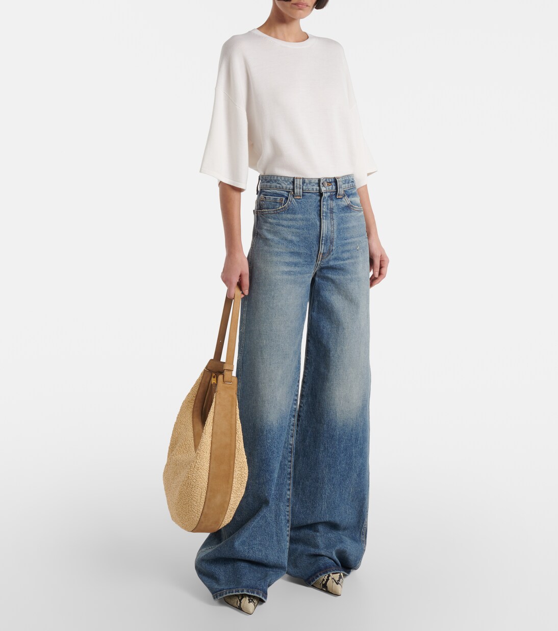 Schultertasche Augustina aus Raffiabast | Khaite