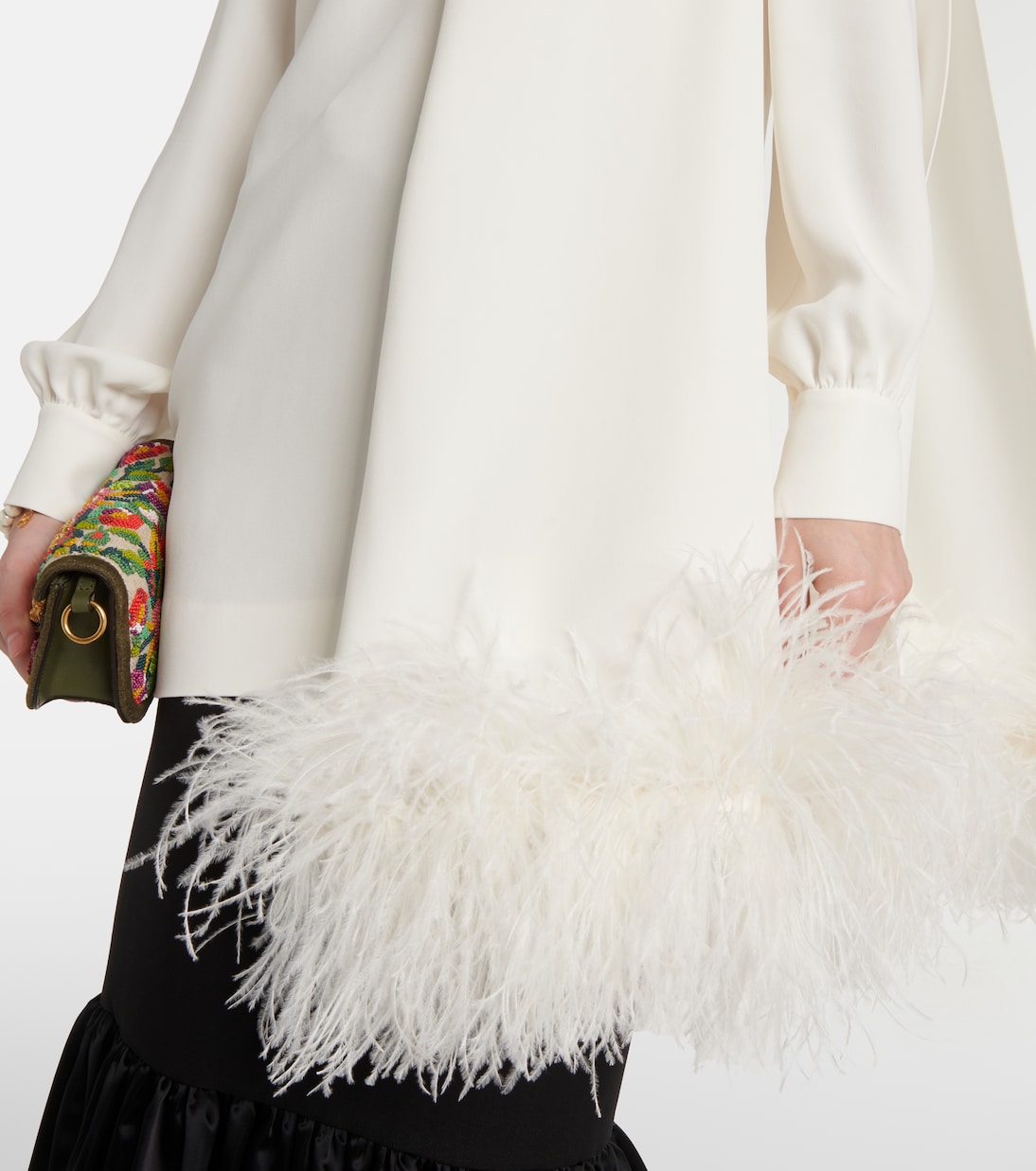 Top en soie à plumes | Valentino