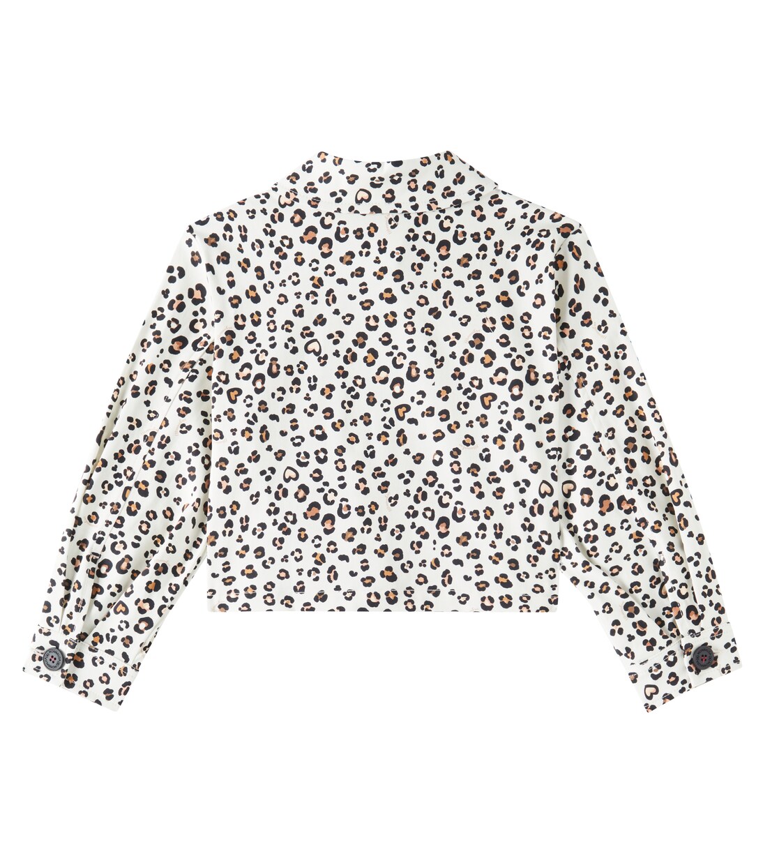 Leopard-print cotton-blend gabardine jacket | Monnalisa