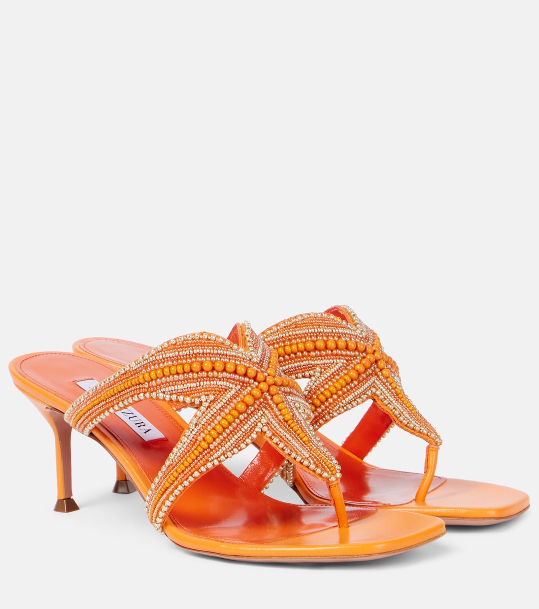 Reef Star beaded leather thong sandals | Aquazzura
