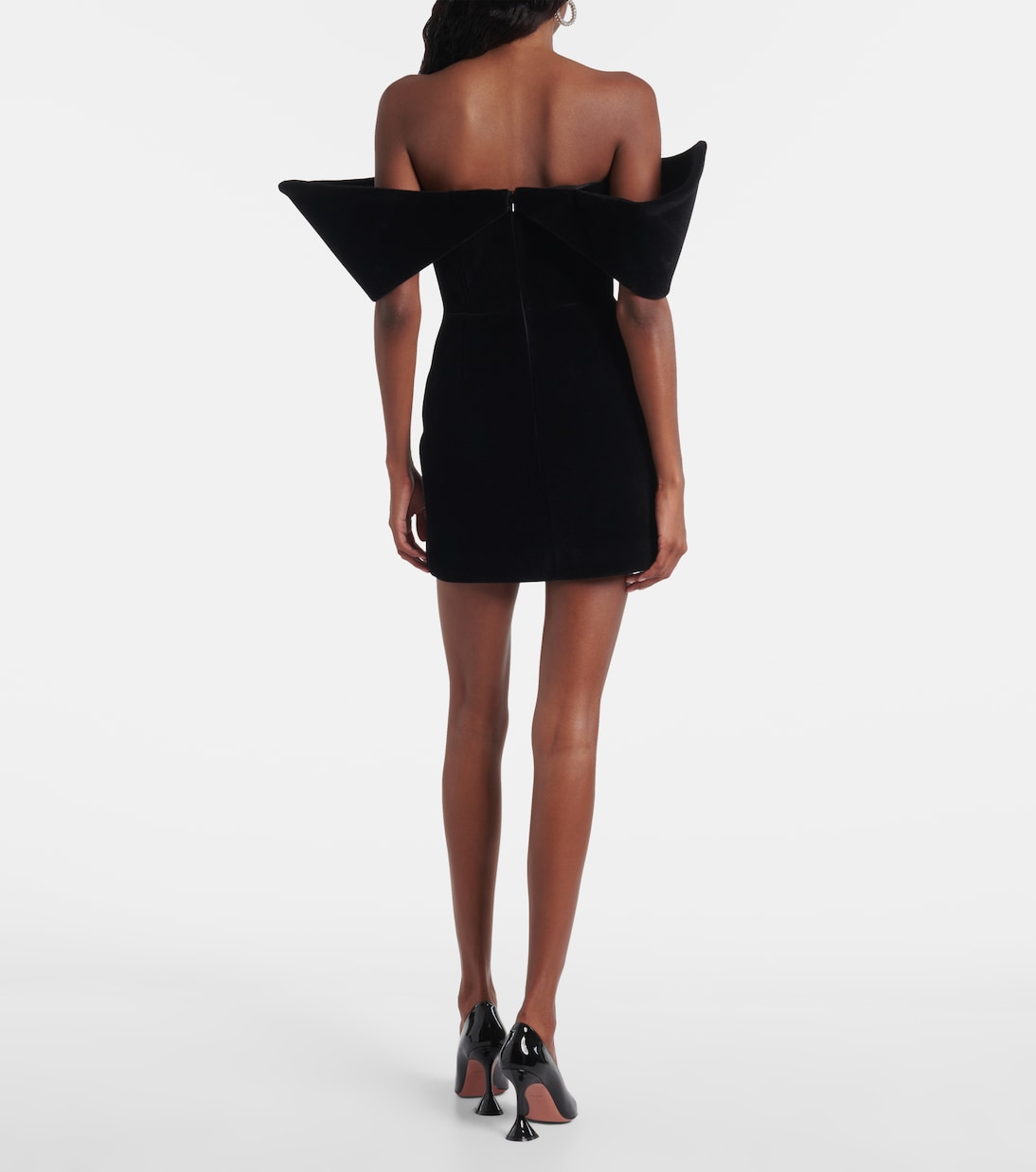 Robe à encolure bardot en velours | David Koma