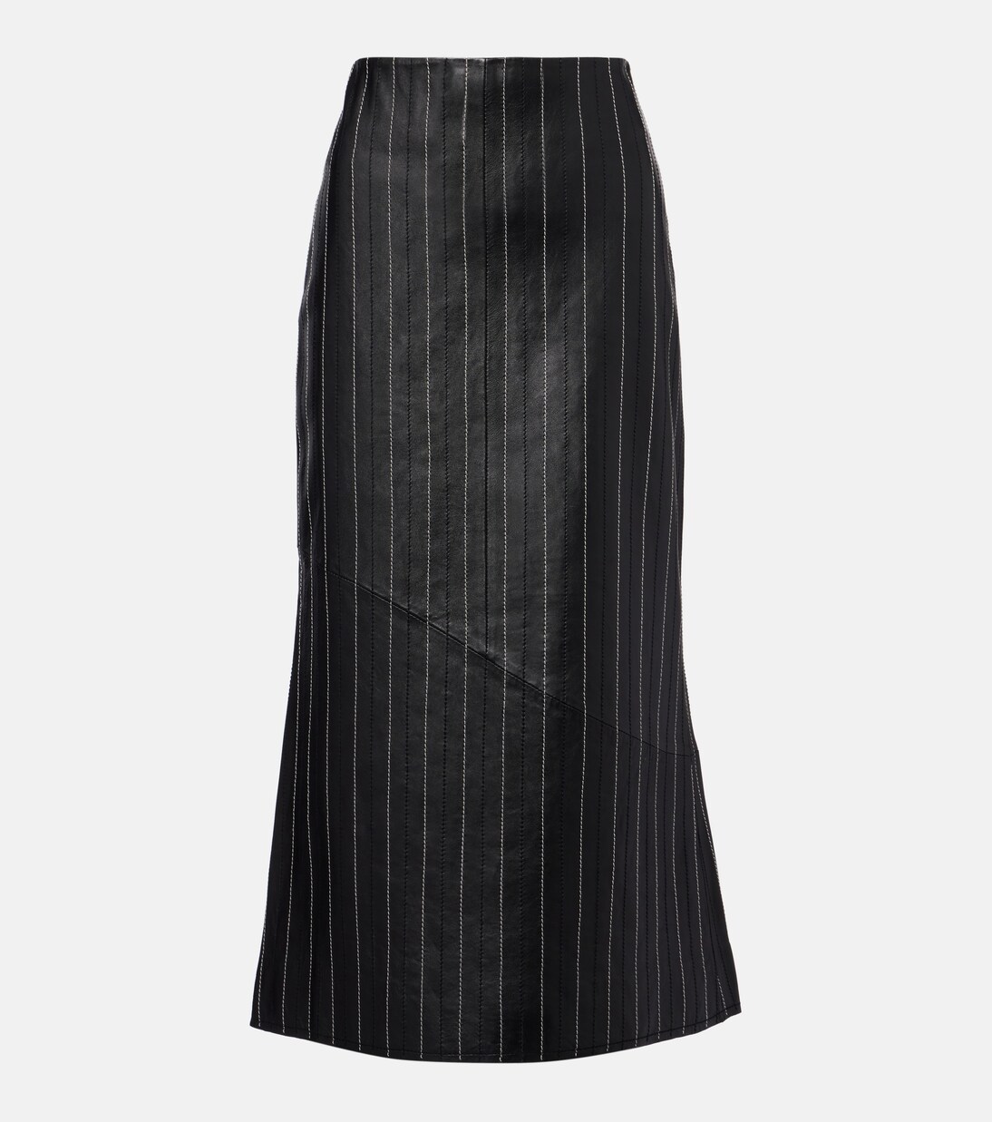 Embroidered leather midi skirt | Victoria Beckham