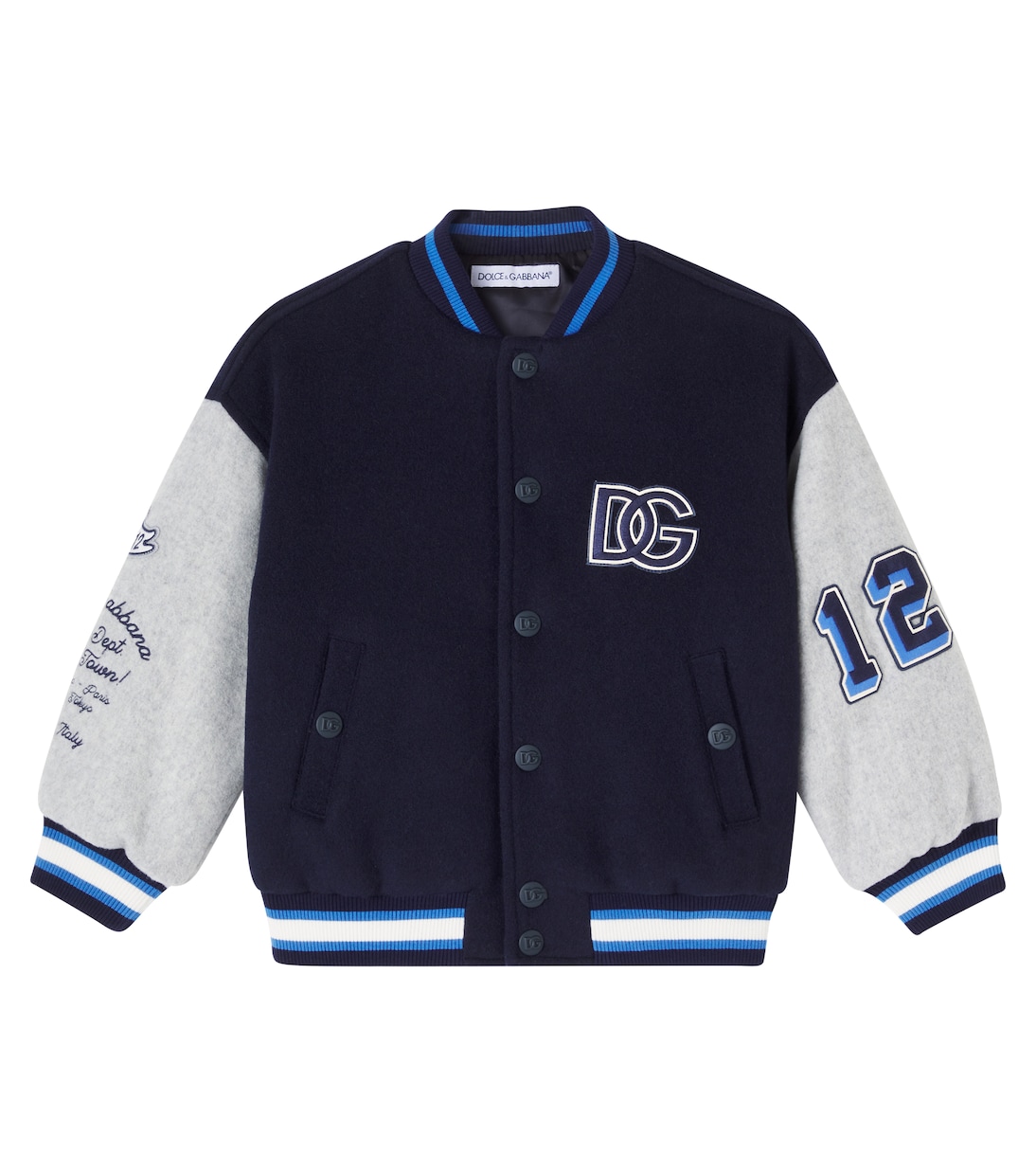 DG wool-blend varsity jacket | Dolce&Gabbana Kids