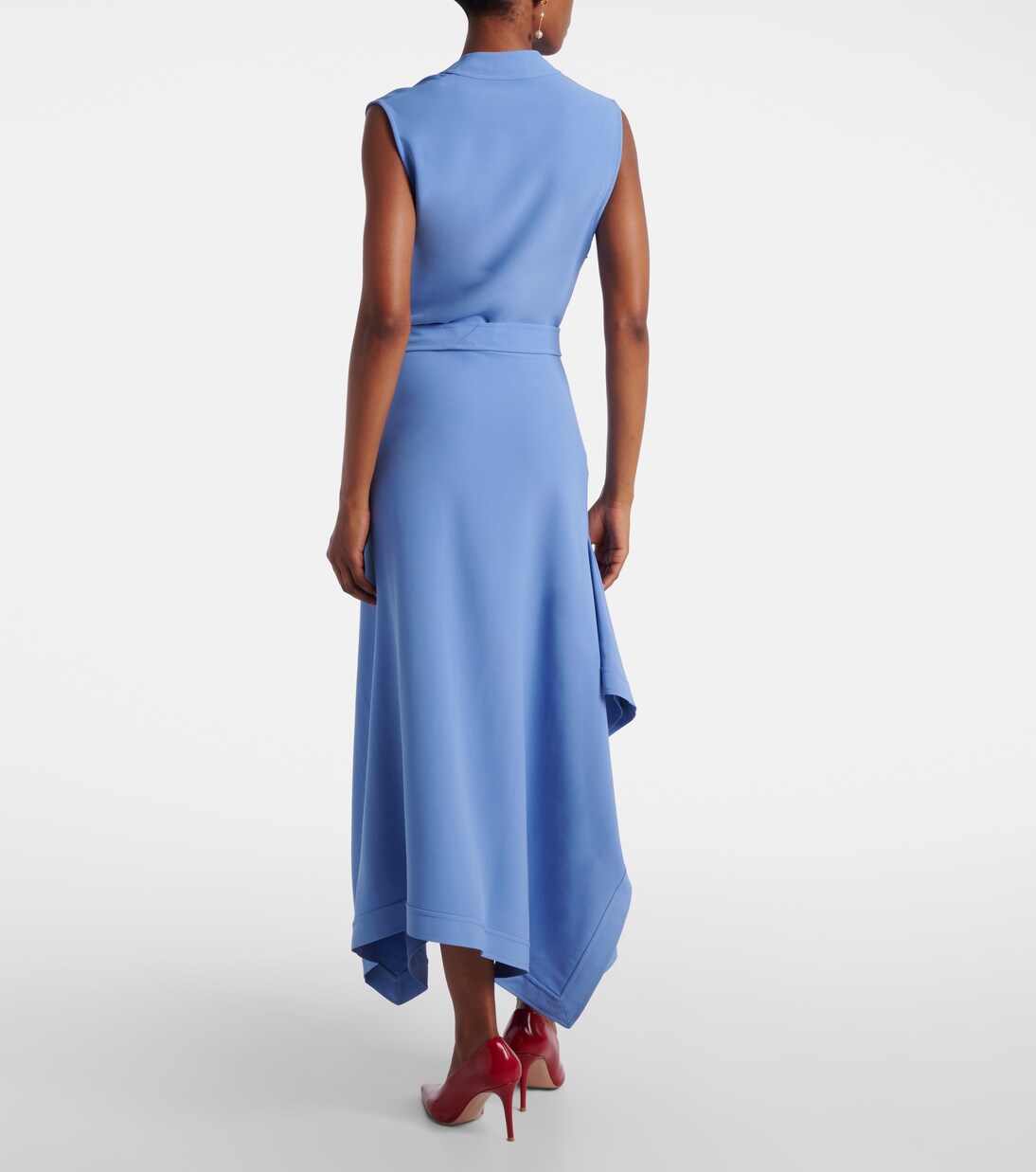 Gancini draped asymmetric cady maxi dress | Ferragamo