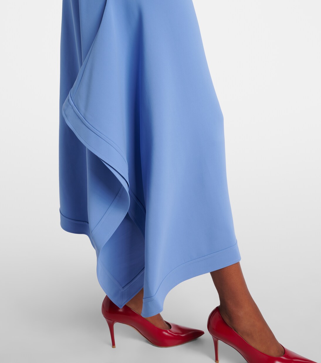 Gancini draped asymmetric cady maxi dress | Ferragamo