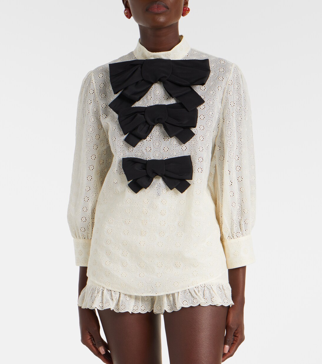 Mossi bow-detail cotton top | Valentino