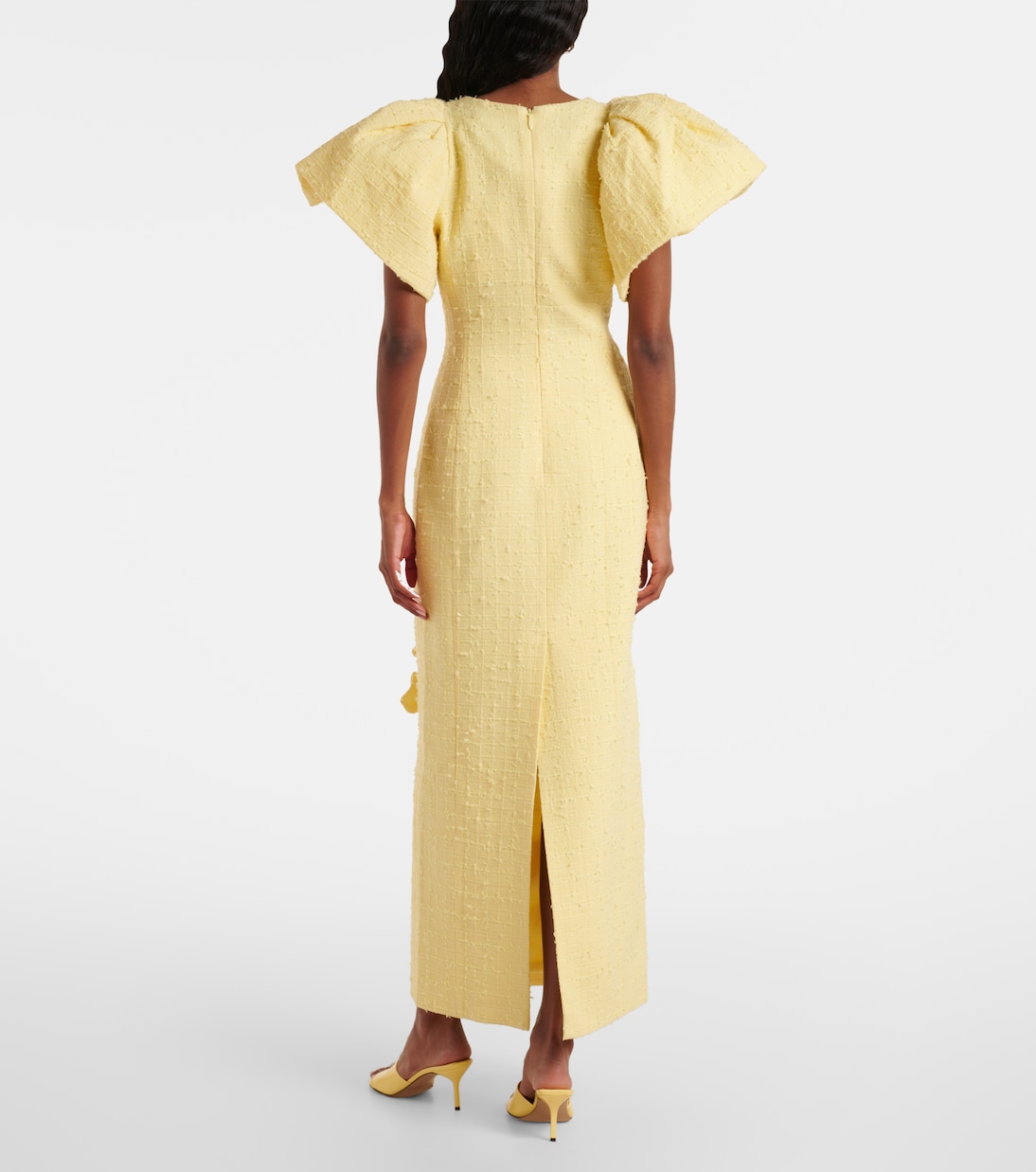 Robe longue Lucinda en tweed à fleurs | Leo Lin