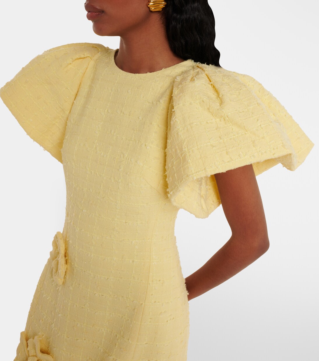 Robe longue Lucinda en tweed à fleurs | Leo Lin