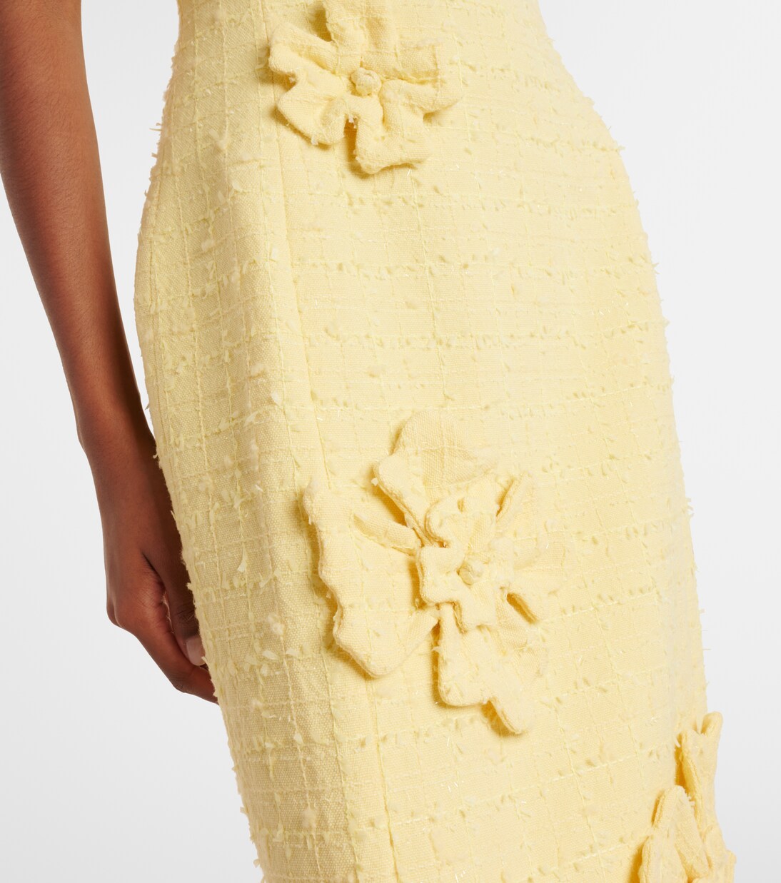 Robe longue Lucinda en tweed à fleurs | Leo Lin