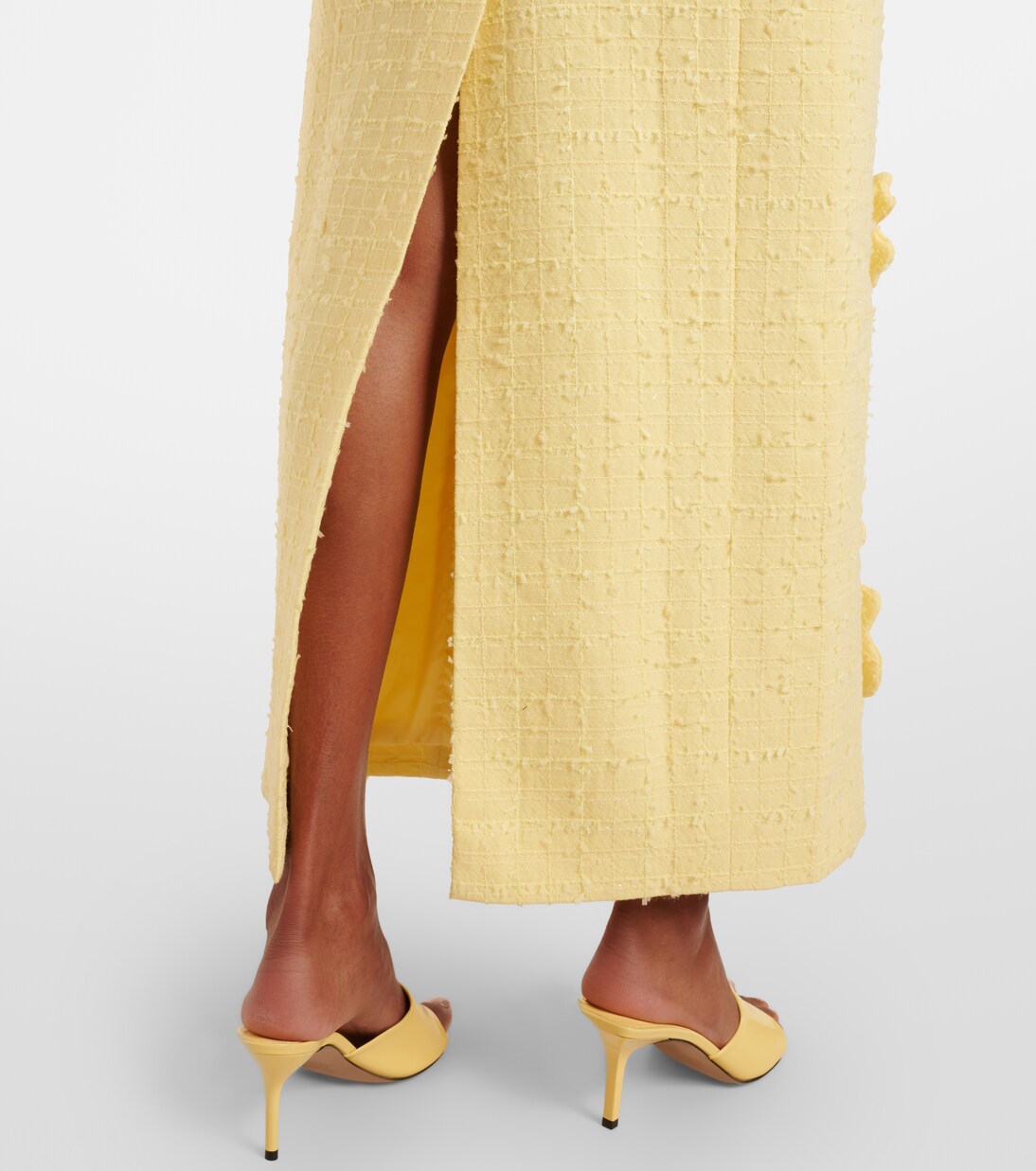 Robe longue Lucinda en tweed à fleurs | Leo Lin