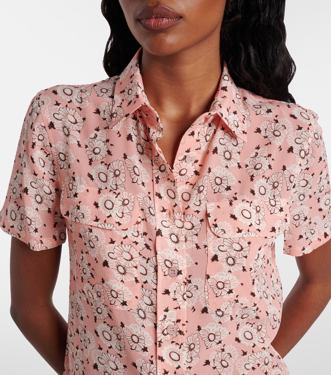 Floral silk-blend shirt | Prada