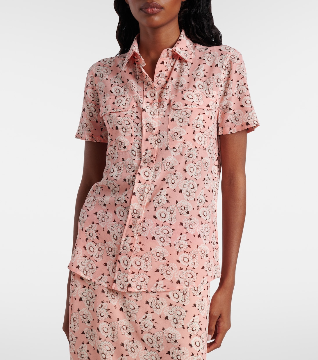 Floral silk-blend shirt | Prada