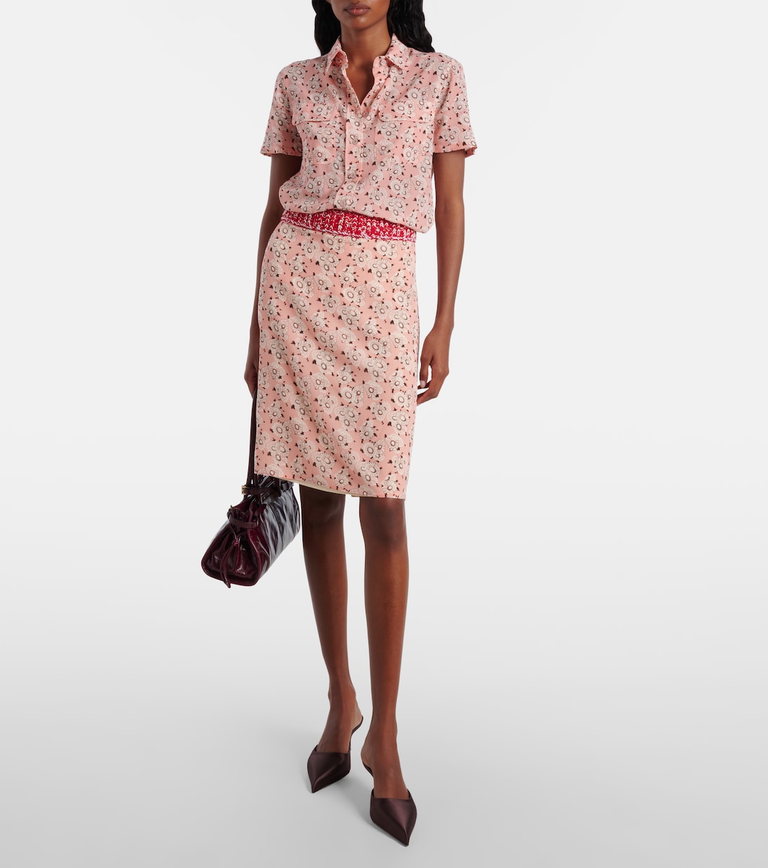 Floral silk-blend shirt | Prada