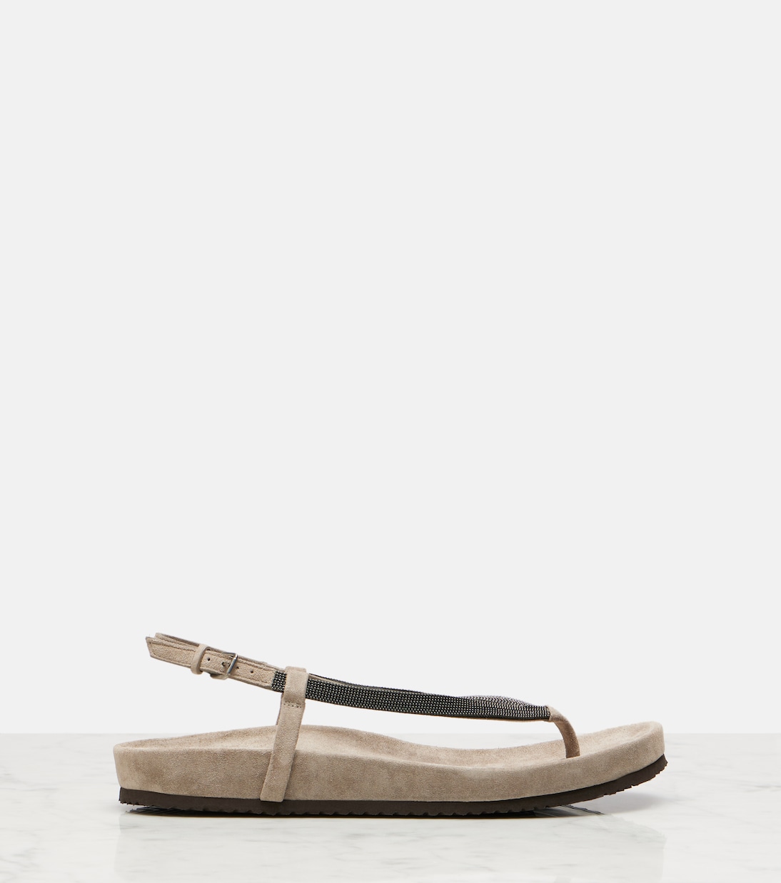Monili suede thong sandals | Brunello Cucinelli