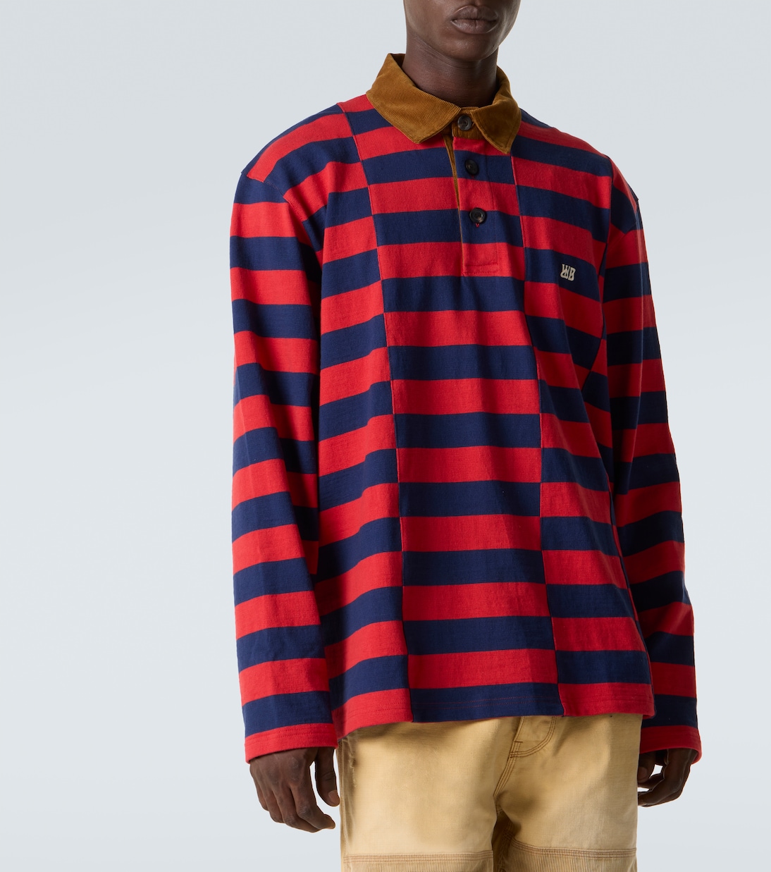 City striped cotton canvas polo shirt | Wales Bonner