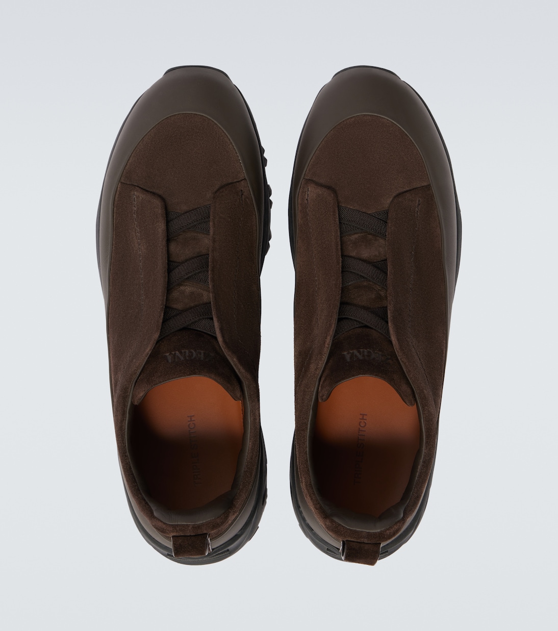 Baskets Triple Stitch Monte en daim | Zegna