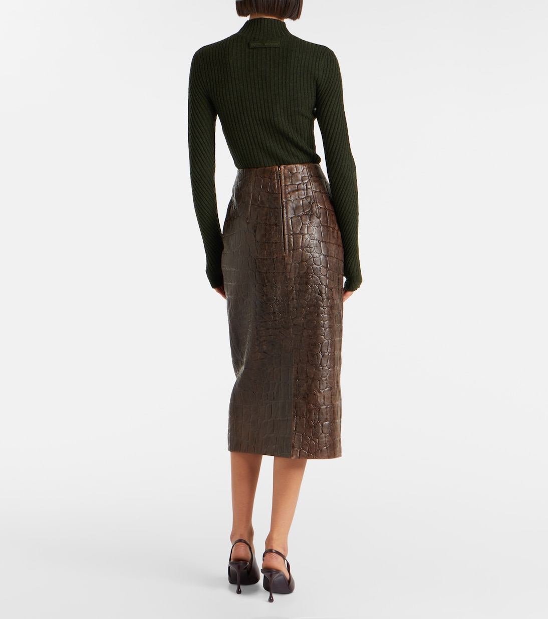 Bleistiftrock Loretta aus Leder | Emilia Wickstead