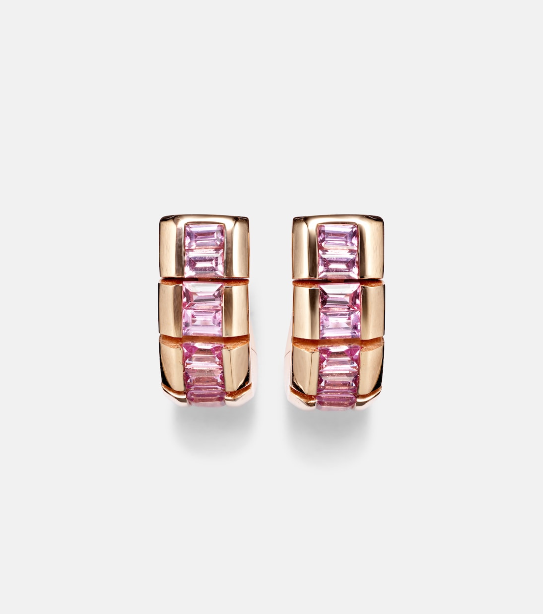 Boucles d'oreilles en or rose 18 ct et saphirs | Shay Jewelry