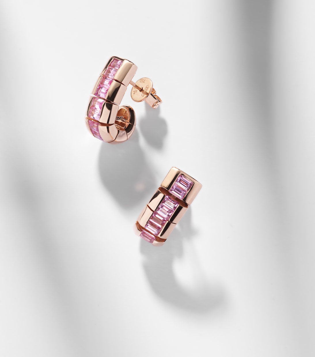Boucles d'oreilles en or rose 18 ct et saphirs | Shay Jewelry