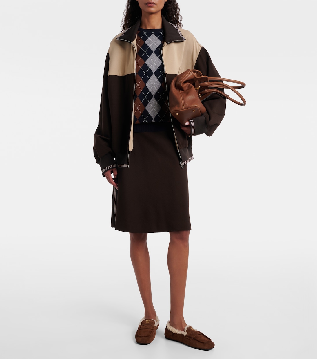 Mocassins Ruches en daim et shearling | Miu Miu