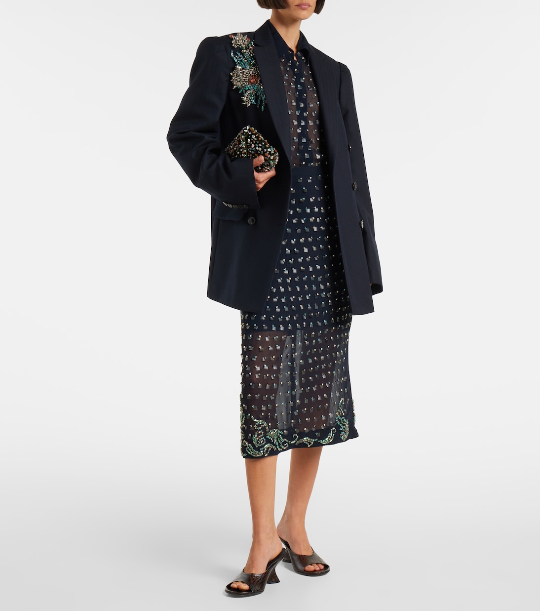 Falda midi adornada | Dries Van Noten