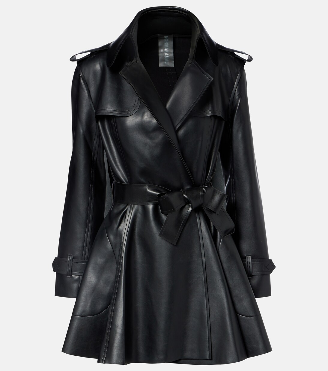 Belted double-breasted flared minidress | Norma Kamali