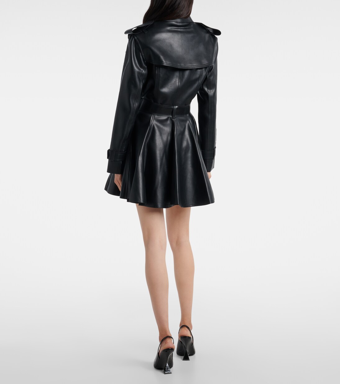 Belted double-breasted flared minidress | Norma Kamali