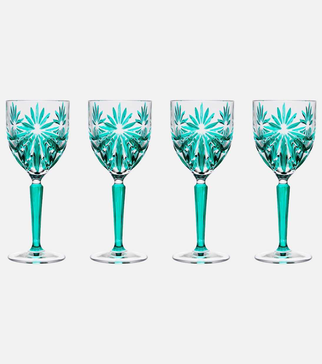Set of 4 floral crystal wine glasses | Les-Ottomans