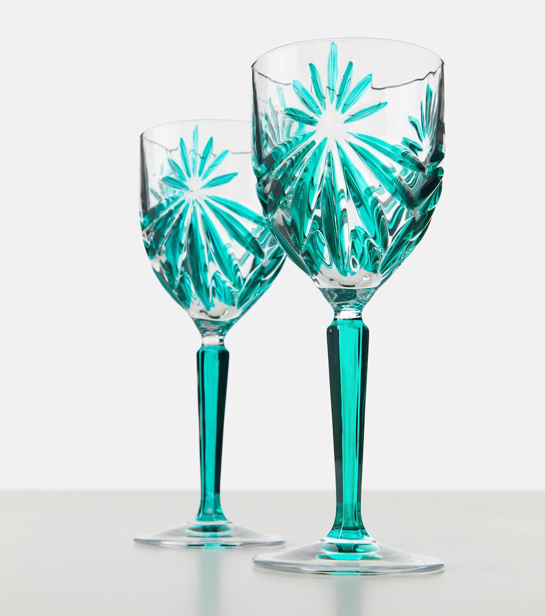 Set of 4 floral crystal wine glasses | Les-Ottomans